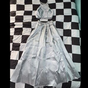 Silver prom dress